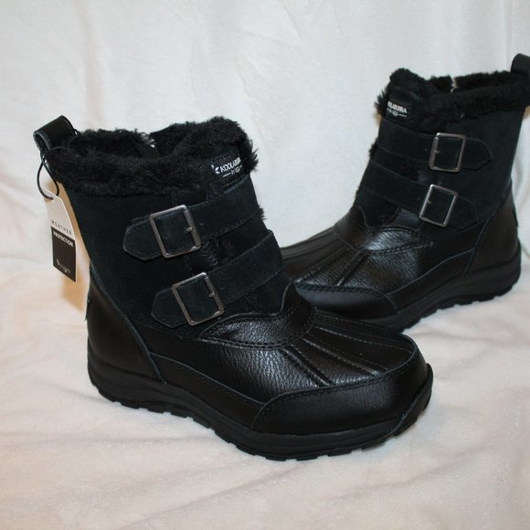 NIB UGG‎ KOOLABURRRA WOMEN'S IMREE BLACK LEATHER SNOW WINTER MOTO BOOTS 6 - Picture 2 of 8